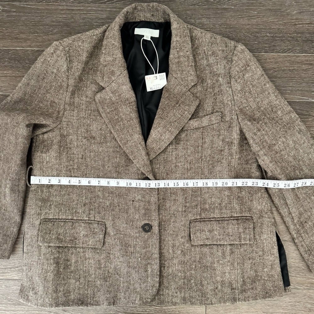 Zara Brown Blazer Jacket - Picture 10 of 15